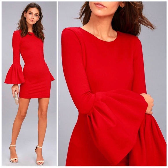 Calvin Tran Designer Label 3/4 Bell Sleeve Dress - Picture 2 of 2